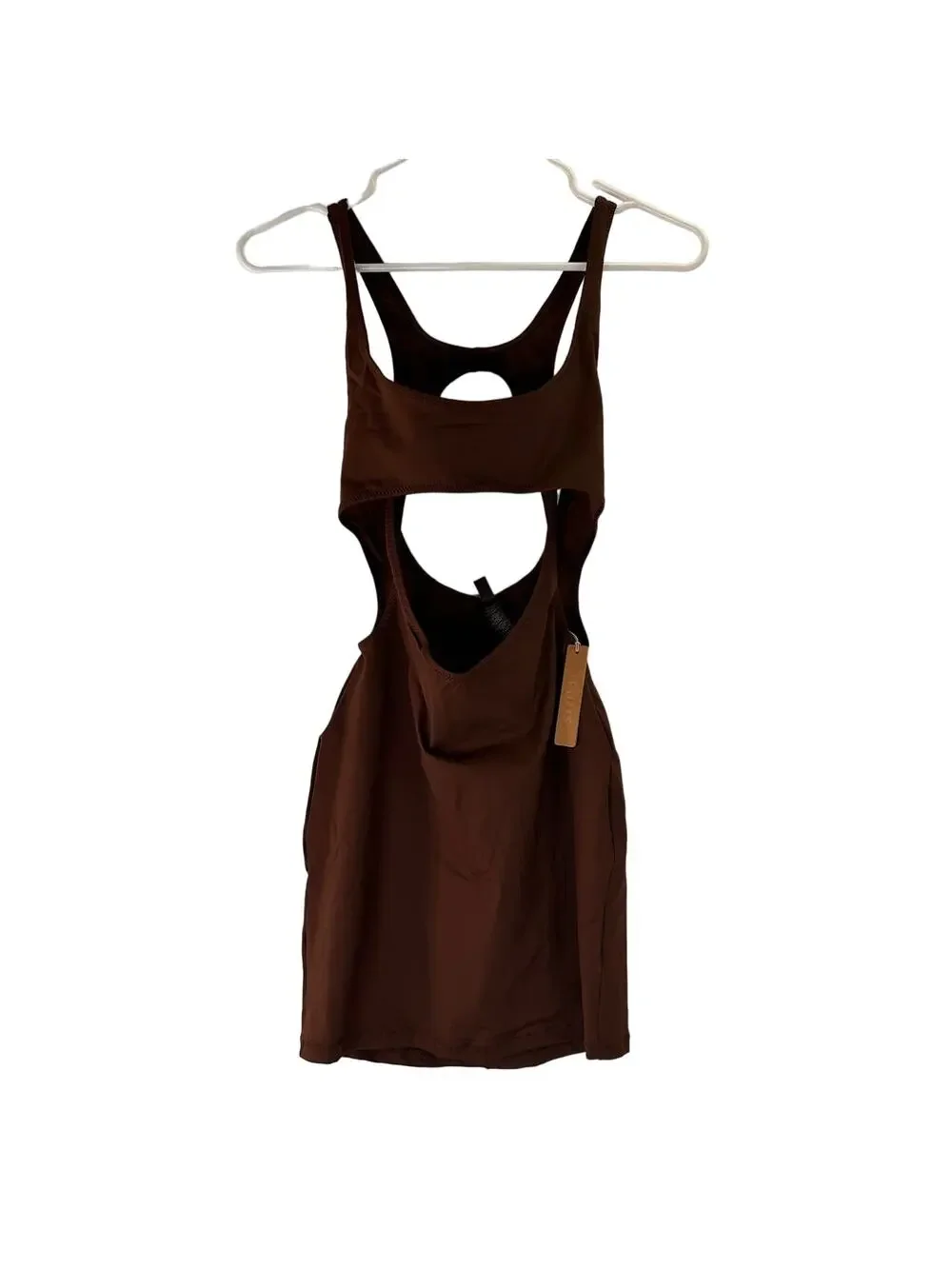 Skims Brown Recycled Dress Cut Out Tank Dress Size XXS New with tags